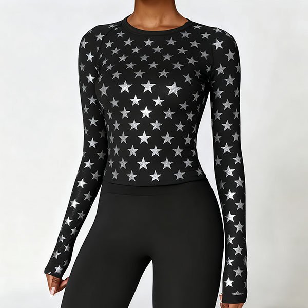 Winter Star Pattern Slim Fit Base Layer Jacket