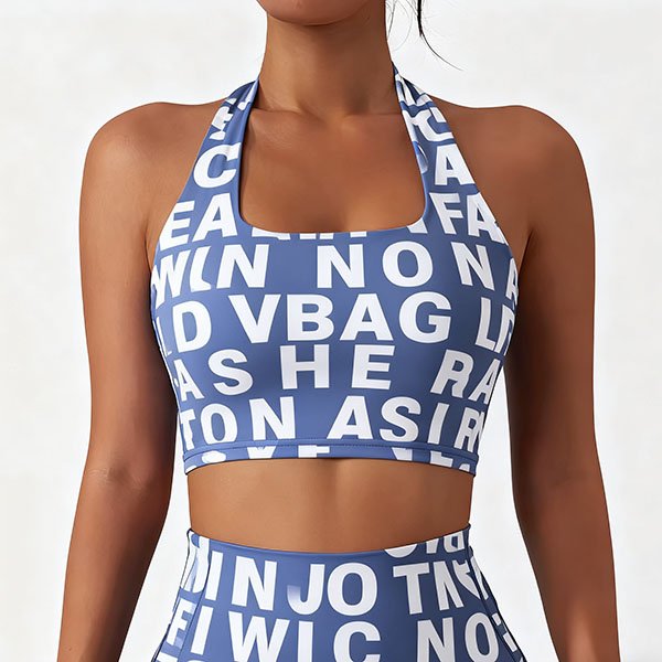 Letter-print round neck slim sleeveless top